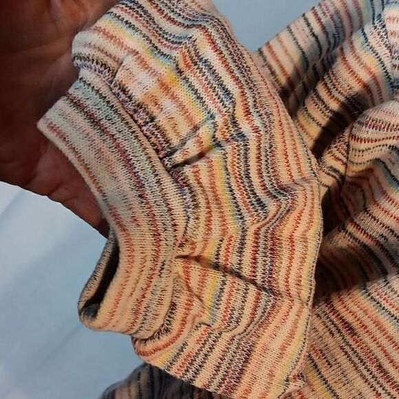 Madewell Bubble Sleeve Crop Rainbow Striped Sweater - Picture 6 of 10